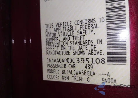 2018 Nissan Maxima 3.5 Sv z USA, uszkodzony, nr VIN 1N4AA6AP0JC395108